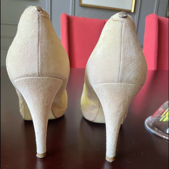 Karen Millen Beige Peep-toe Pumps  4” Heel. Worn once. Size 40 - Picture 2 of 8